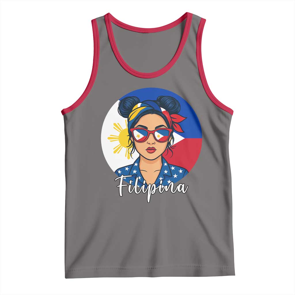 Philippines Girl Tank Top Filipina Philippines Flag Filipino Pride - Wonder Print Shop