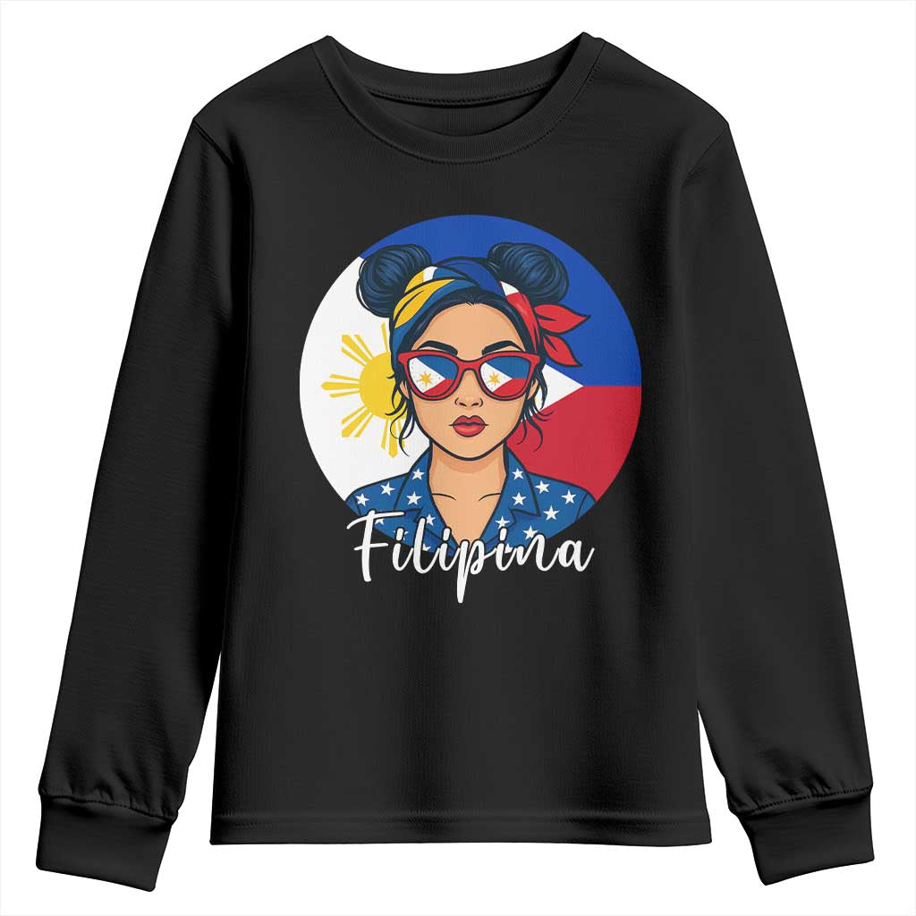 Philippines Girl Filipina Youth Sweatshirt Flag Filipino Pride - Wonder Print Shop