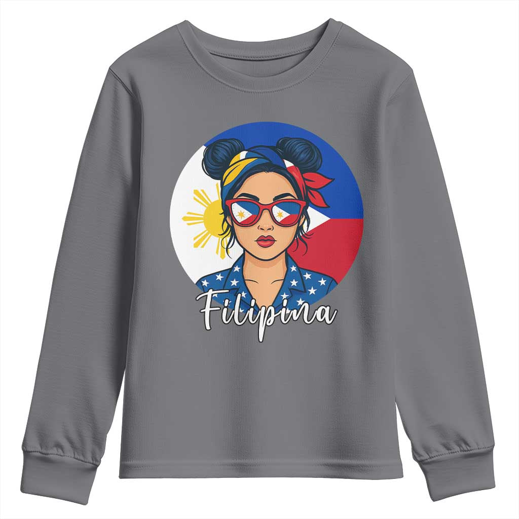 Philippines Girl Filipina Youth Sweatshirt Flag Filipino Pride - Wonder Print Shop