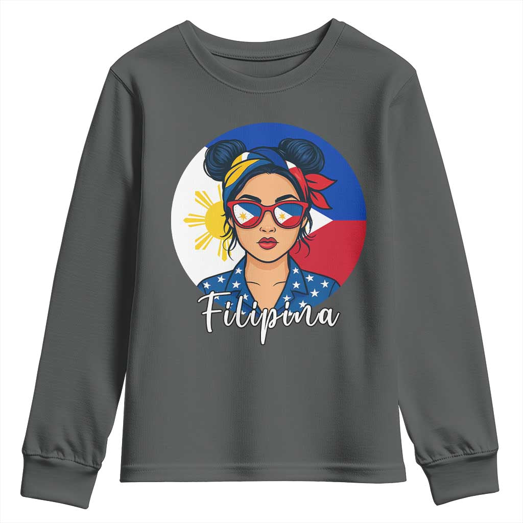 Philippines Girl Filipina Youth Sweatshirt Flag Filipino Pride - Wonder Print Shop