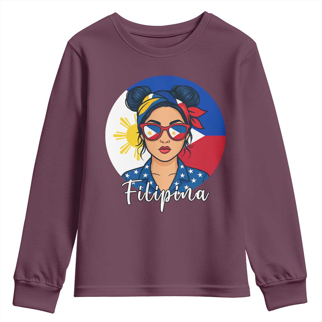Philippines Girl Filipina Youth Sweatshirt Flag Filipino Pride - Wonder Print Shop
