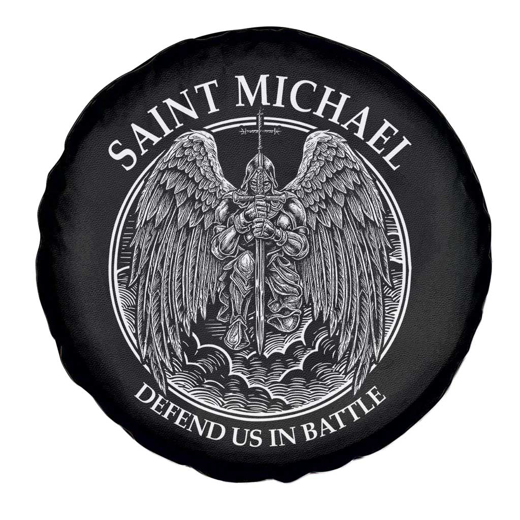 Saint Michael The Archangel Spare Tire Cover Defend Us In Battle Christian Faith - Wonder Print Shop