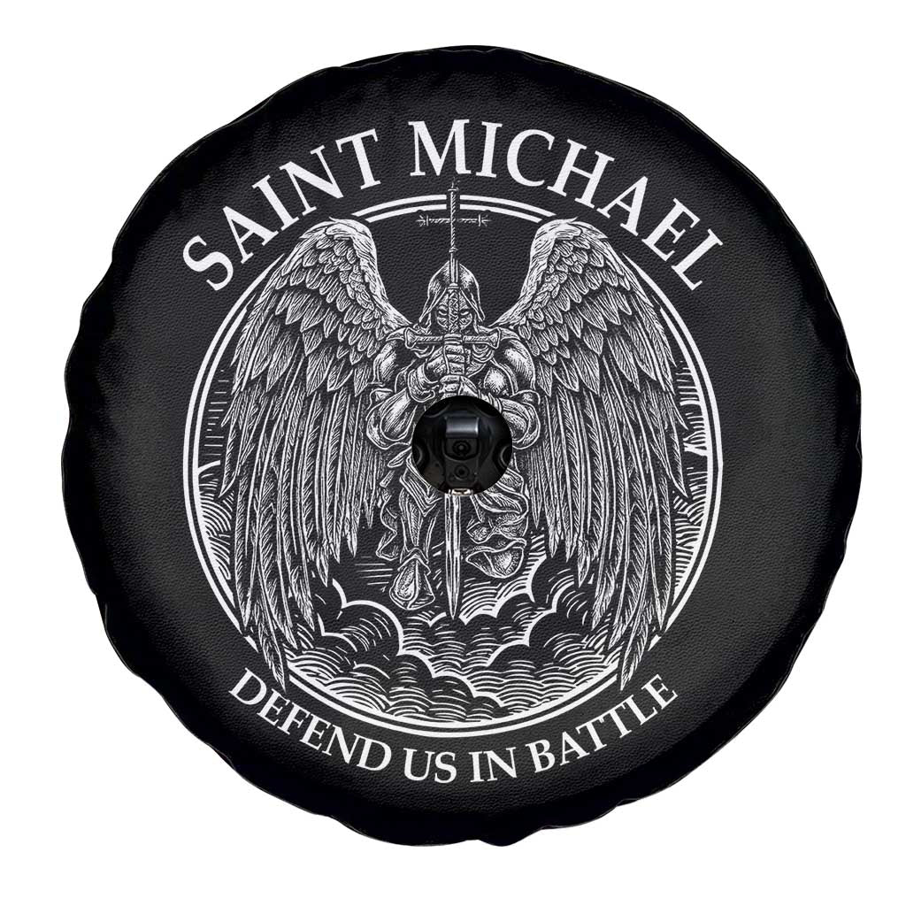 Saint Michael The Archangel Spare Tire Cover Defend Us In Battle Christian Faith - Wonder Print Shop