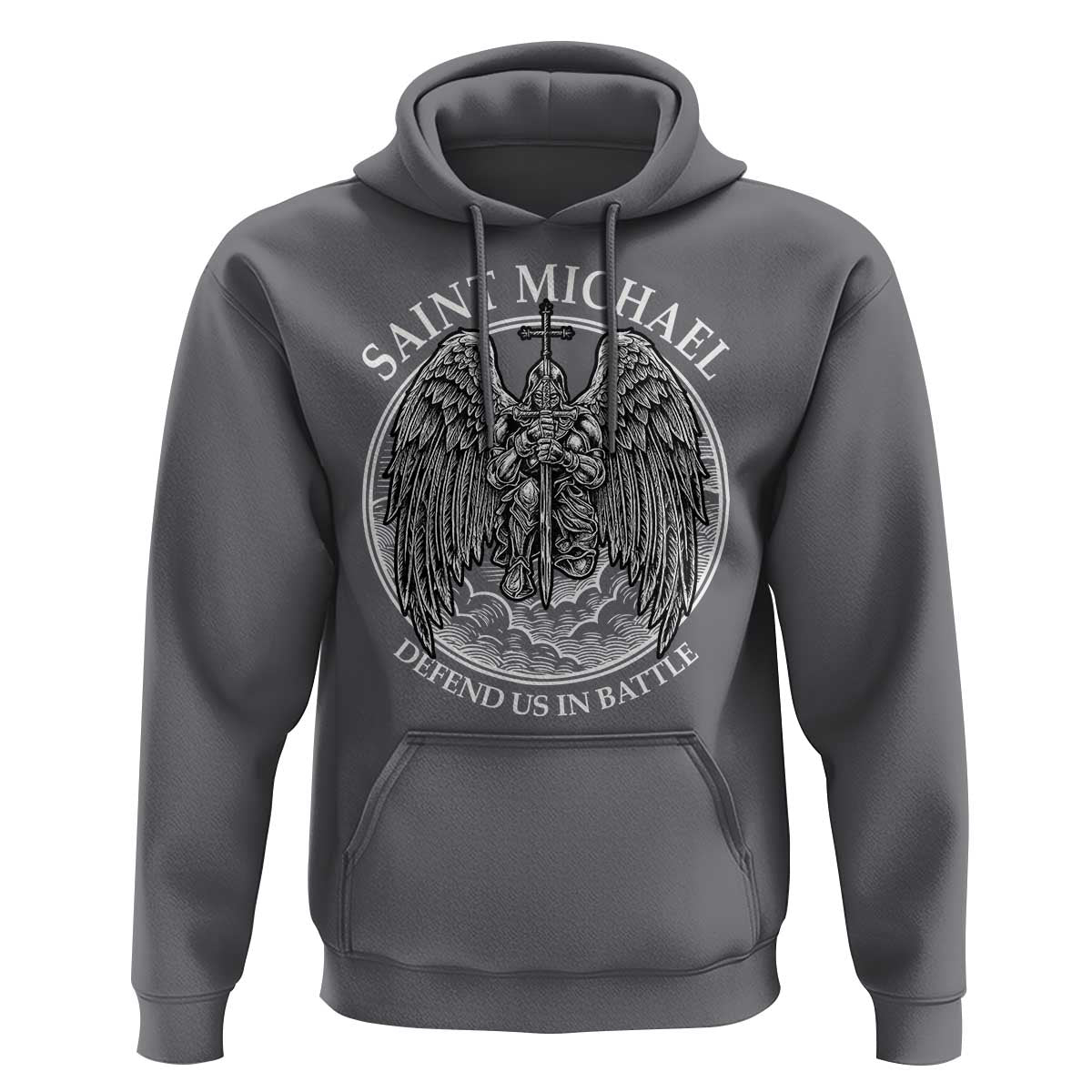 Saint Michael The Archangel Hoodie Defend Us In Battle Christian Faith - Wonder Print Shop