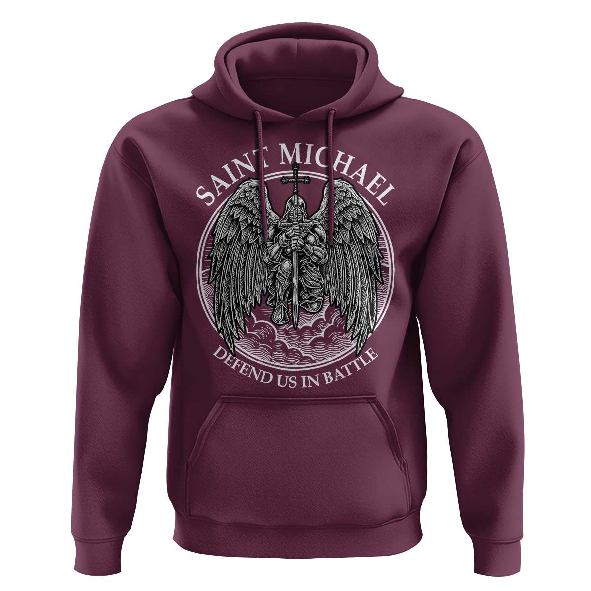 Saint Michael The Archangel Hoodie Defend Us In Battle Christian Faith - Wonder Print Shop