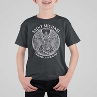 Saint Michael The Archangel T Shirt For Kid Defend Us In Battle Christian Faith - Wonder Print Shop