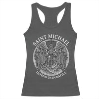 Saint Michael The Archangel Racerback Tank Top Defend Us In Battle Christian Faith - Wonder Print Shop
