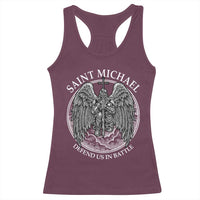 Saint Michael The Archangel Racerback Tank Top Defend Us In Battle Christian Faith - Wonder Print Shop