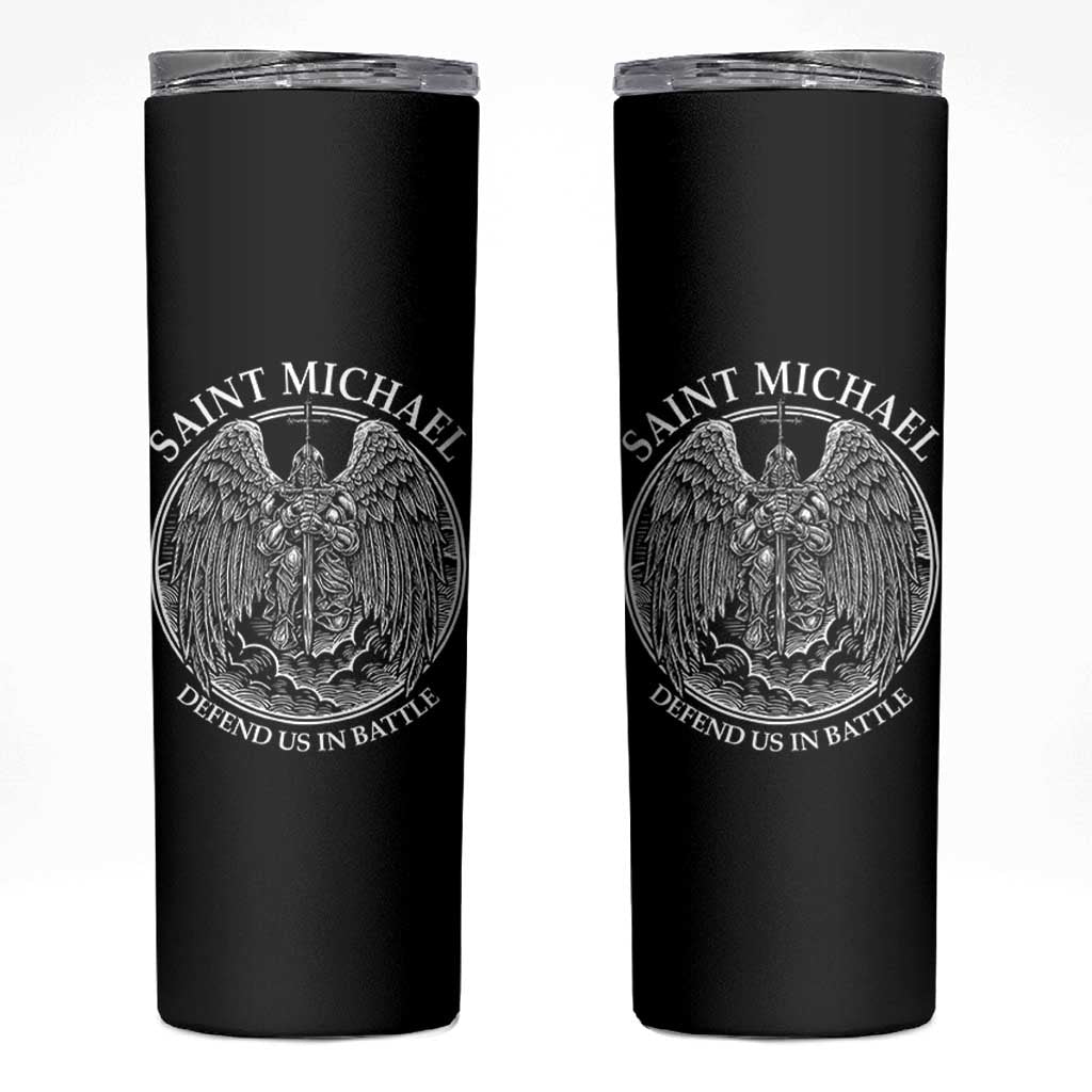 Saint Michael The Archangel Skinny Tumbler Defend Us In Battle Christian Faith