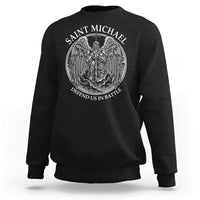 Saint Michael The Archangel Sweatshirt Defend Us In Battle Christian Faith - Wonder Print Shop