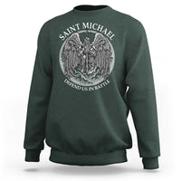 Saint Michael The Archangel Sweatshirt Defend Us In Battle Christian Faith - Wonder Print Shop