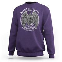 Saint Michael The Archangel Sweatshirt Defend Us In Battle Christian Faith - Wonder Print Shop