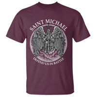 Saint Michael The Archangel T Shirt Defend Us In Battle Christian Faith - Wonder Print Shop