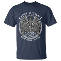 Saint Michael The Archangel T Shirt Defend Us In Battle Christian Faith - Wonder Print Shop