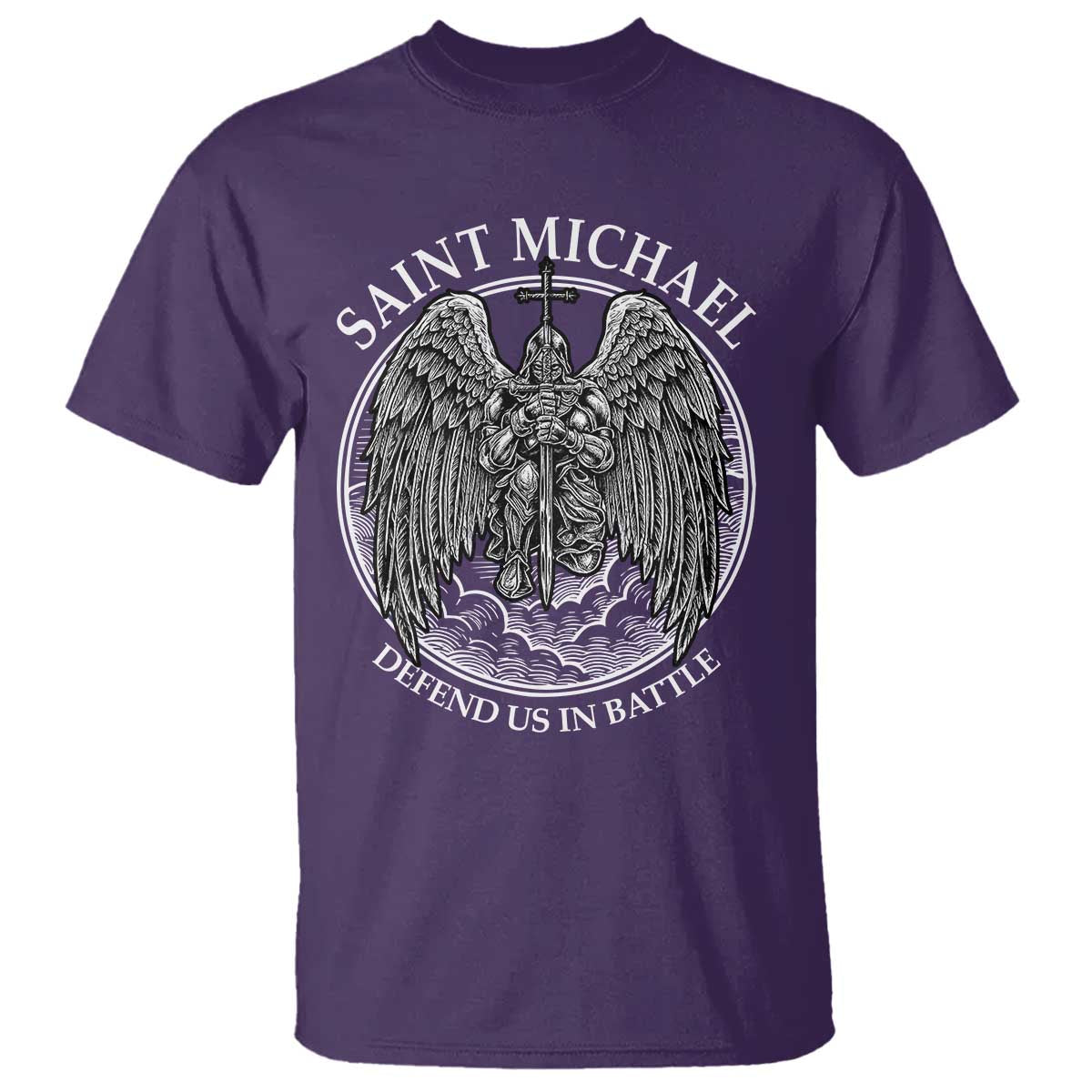 Saint Michael The Archangel T Shirt Defend Us In Battle Christian Faith - Wonder Print Shop