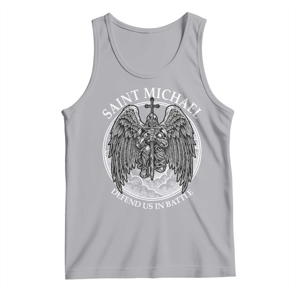 Saint Michael The Archangel Tank Top Defend Us In Battle Christian Faith - Wonder Print Shop