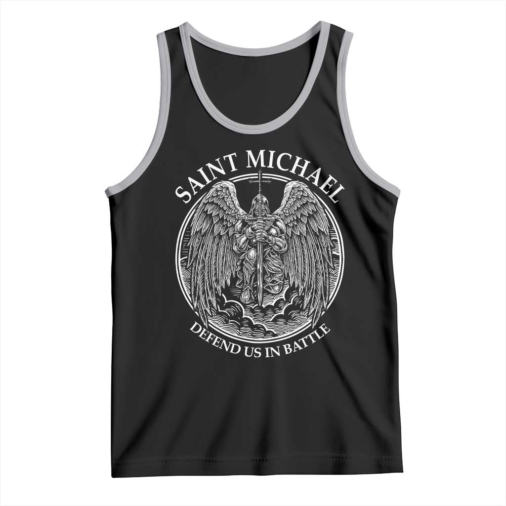 Saint Michael The Archangel Tank Top Defend Us In Battle Christian Faith - Wonder Print Shop