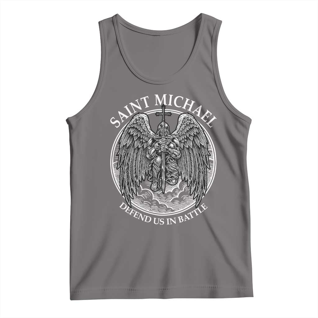 Saint Michael The Archangel Tank Top Defend Us In Battle Christian Faith - Wonder Print Shop