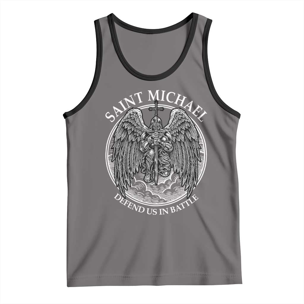 Saint Michael The Archangel Tank Top Defend Us In Battle Christian Faith - Wonder Print Shop