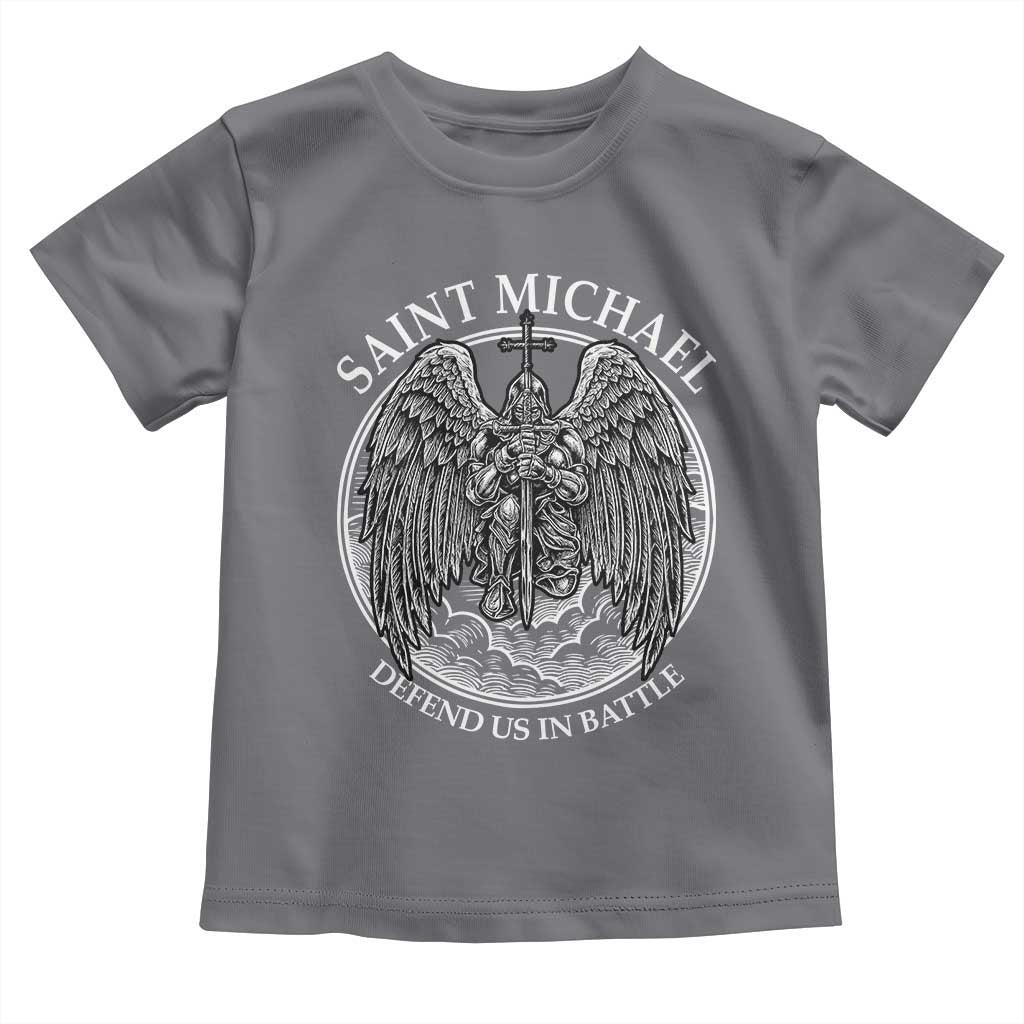 Saint Michael The Archangel Toddler T Shirt Defend Us In Battle Christian Faith - Wonder Print Shop