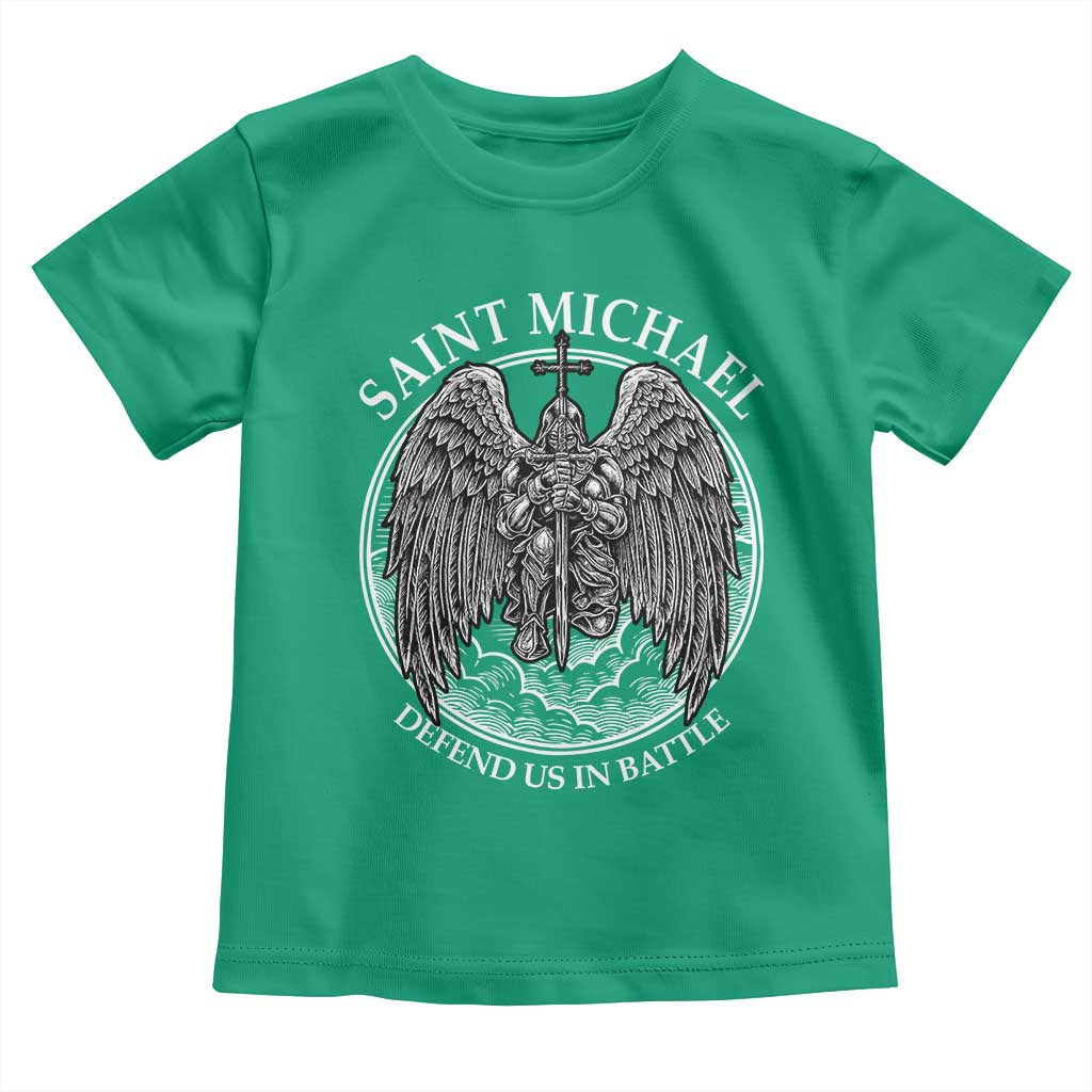 Saint Michael The Archangel Toddler T Shirt Defend Us In Battle Christian Faith - Wonder Print Shop