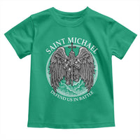 Saint Michael The Archangel Toddler T Shirt Defend Us In Battle Christian Faith - Wonder Print Shop