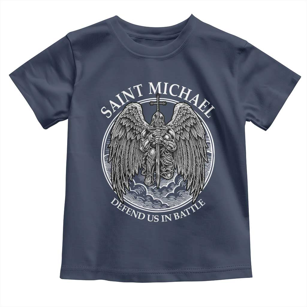 Saint Michael The Archangel Toddler T Shirt Defend Us In Battle Christian Faith - Wonder Print Shop