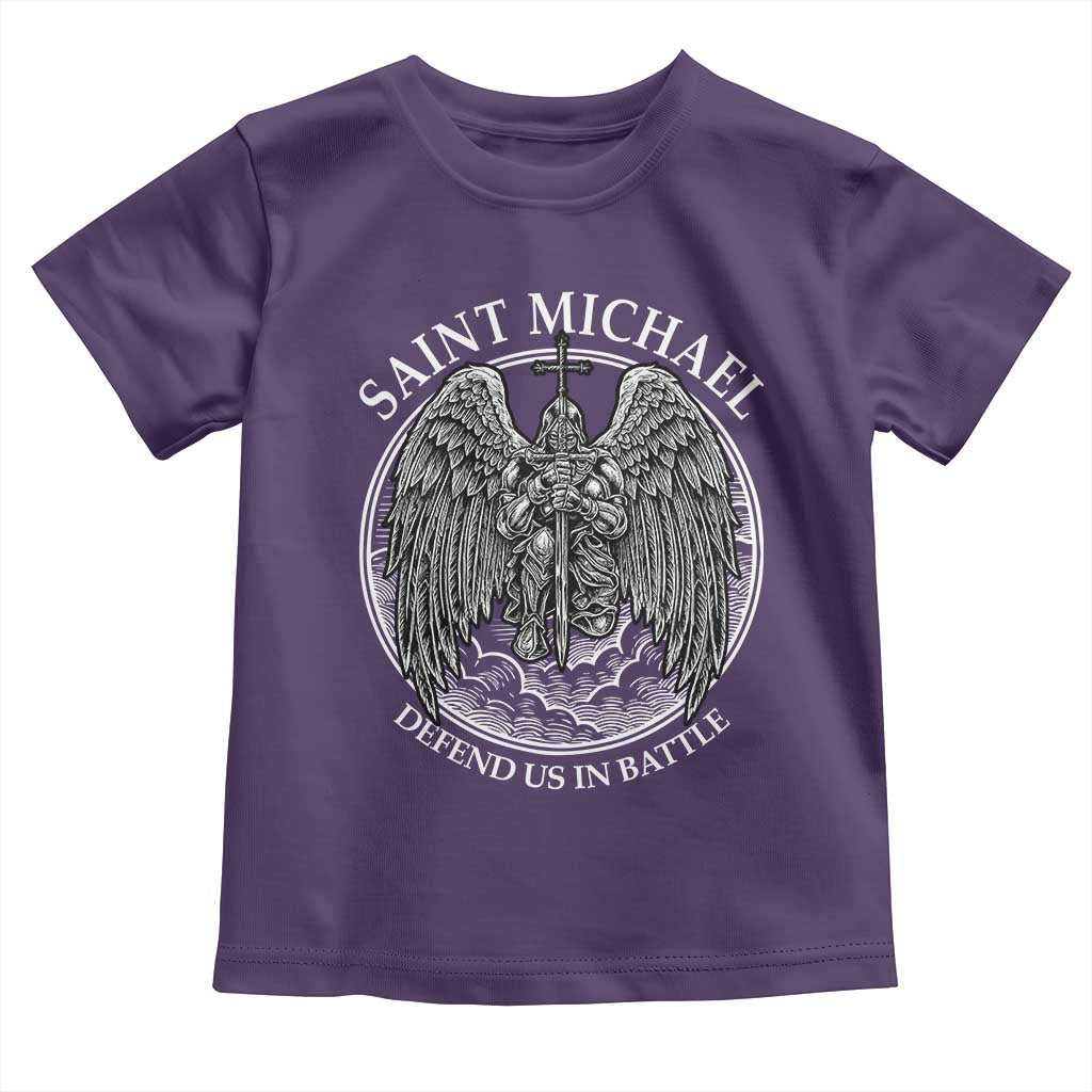 Saint Michael The Archangel Toddler T Shirt Defend Us In Battle Christian Faith - Wonder Print Shop