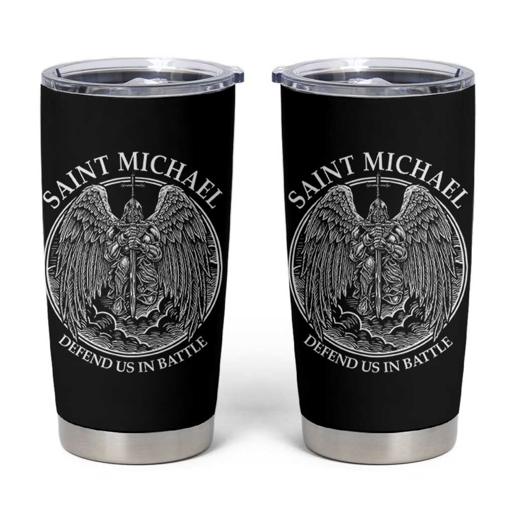 Saint Michael The Archangel Tumbler Cup Defend Us In Battle Christian Faith