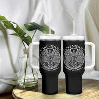 Saint Michael The Archangel Tumbler With Handle Defend Us In Battle Christian Faith