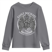 Saint Michael The Archangel Youth Sweatshirt Defend Us In Battle Christian Faith - Wonder Print Shop