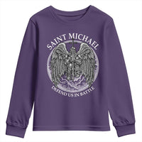 Saint Michael The Archangel Youth Sweatshirt Defend Us In Battle Christian Faith - Wonder Print Shop