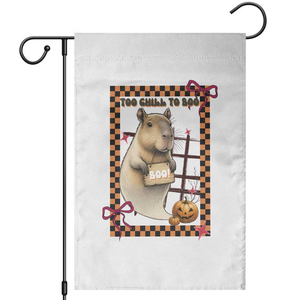Halloween Capybara Garden Flag Funny Too Chill To Boo - Wonder Print Shop