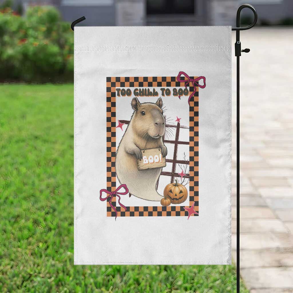 Halloween Capybara Garden Flag Funny Too Chill To Boo - Wonder Print Shop