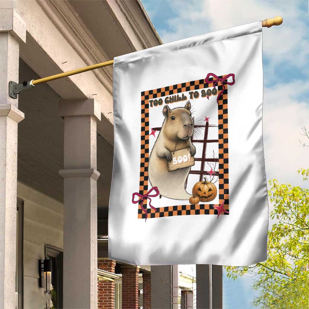 Halloween Capybara Garden Flag Funny Too Chill To Boo - Wonder Print Shop