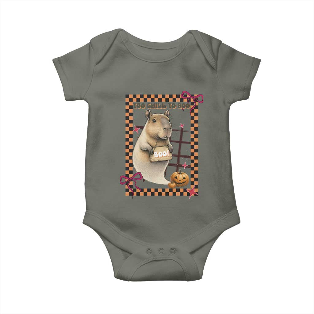 Halloween Capybara Baby Onesie Funny Too Chill To Boo - Wonder Print Shop