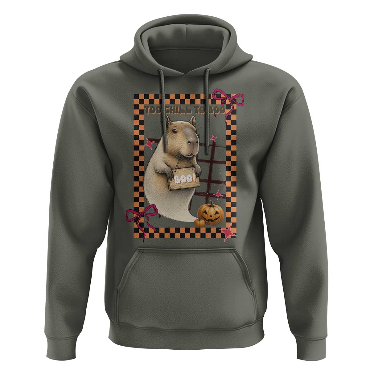 Halloween Capybara Hoodie Funny Too Chill To Boo - Wonder Print Shop