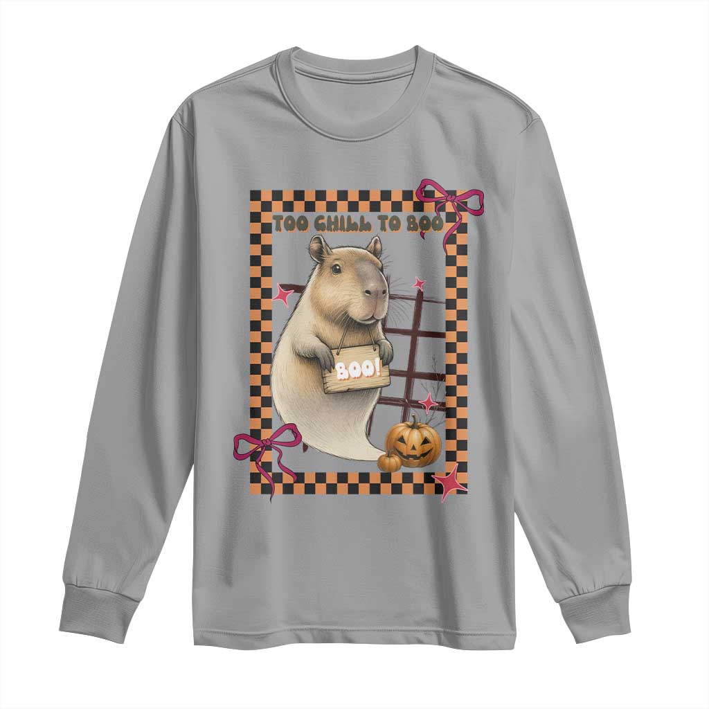 Halloween Capybara Long Sleeve Shirt Funny Too Chill To Boo - Wonder Print Shop
