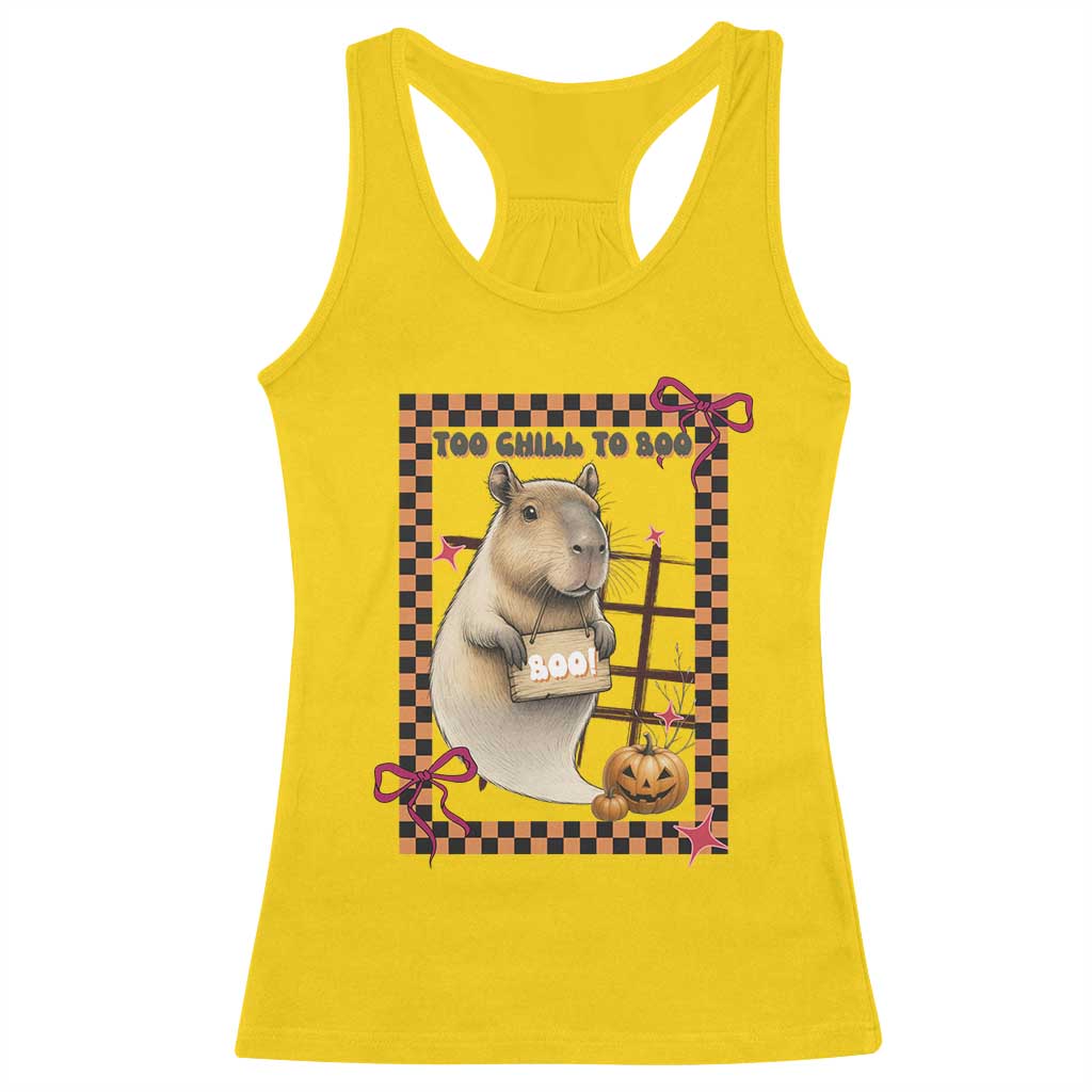 Halloween Capybara Racerback Tank Top Funny Too Chill To Boo - Wonder Print Shop