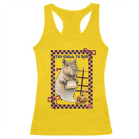 Halloween Capybara Racerback Tank Top Funny Too Chill To Boo - Wonder Print Shop