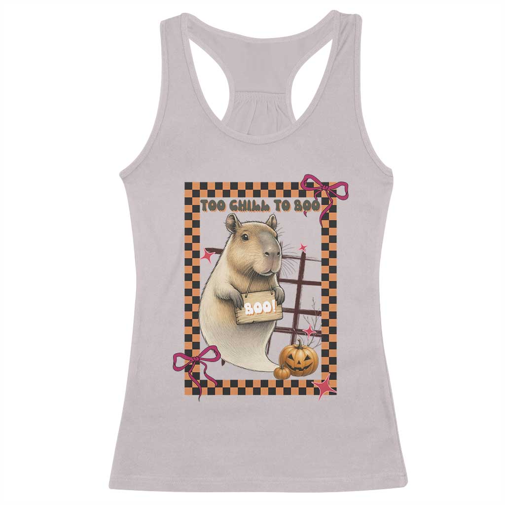 Halloween Capybara Racerback Tank Top Funny Too Chill To Boo - Wonder Print Shop
