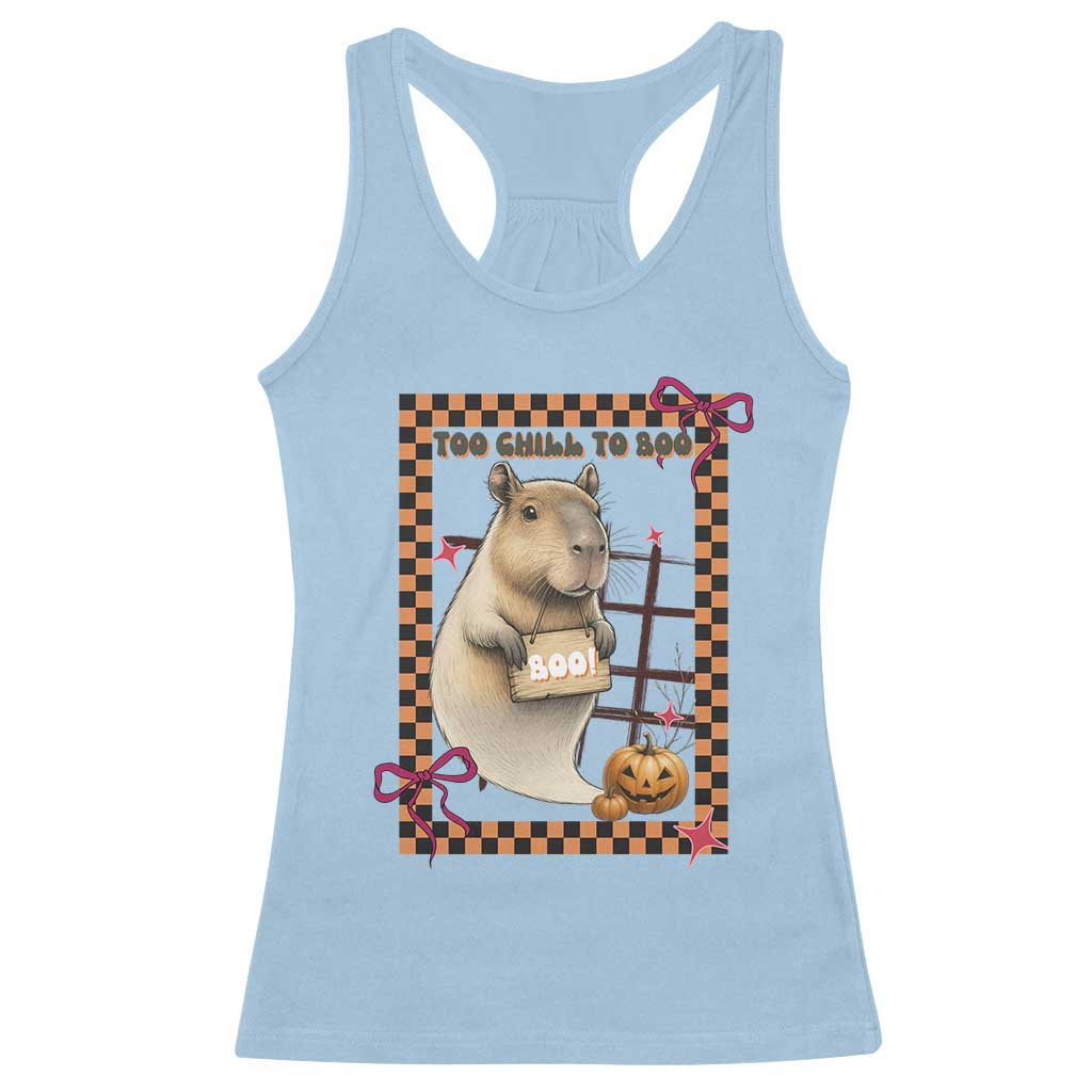 Halloween Capybara Racerback Tank Top Funny Too Chill To Boo - Wonder Print Shop