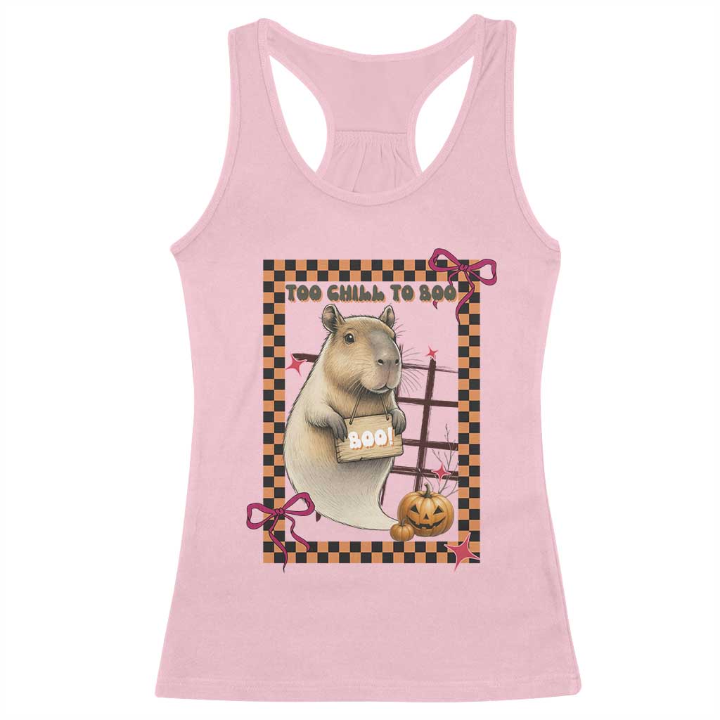 Halloween Capybara Racerback Tank Top Funny Too Chill To Boo - Wonder Print Shop