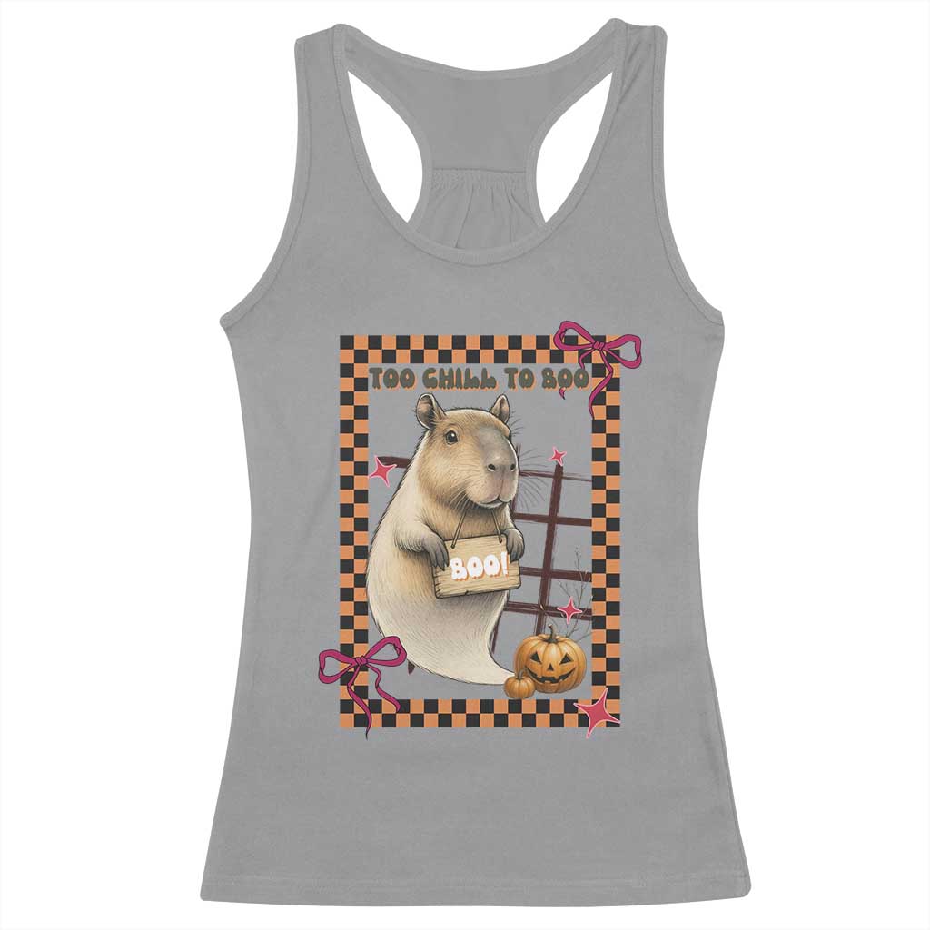 Halloween Capybara Racerback Tank Top Funny Too Chill To Boo - Wonder Print Shop