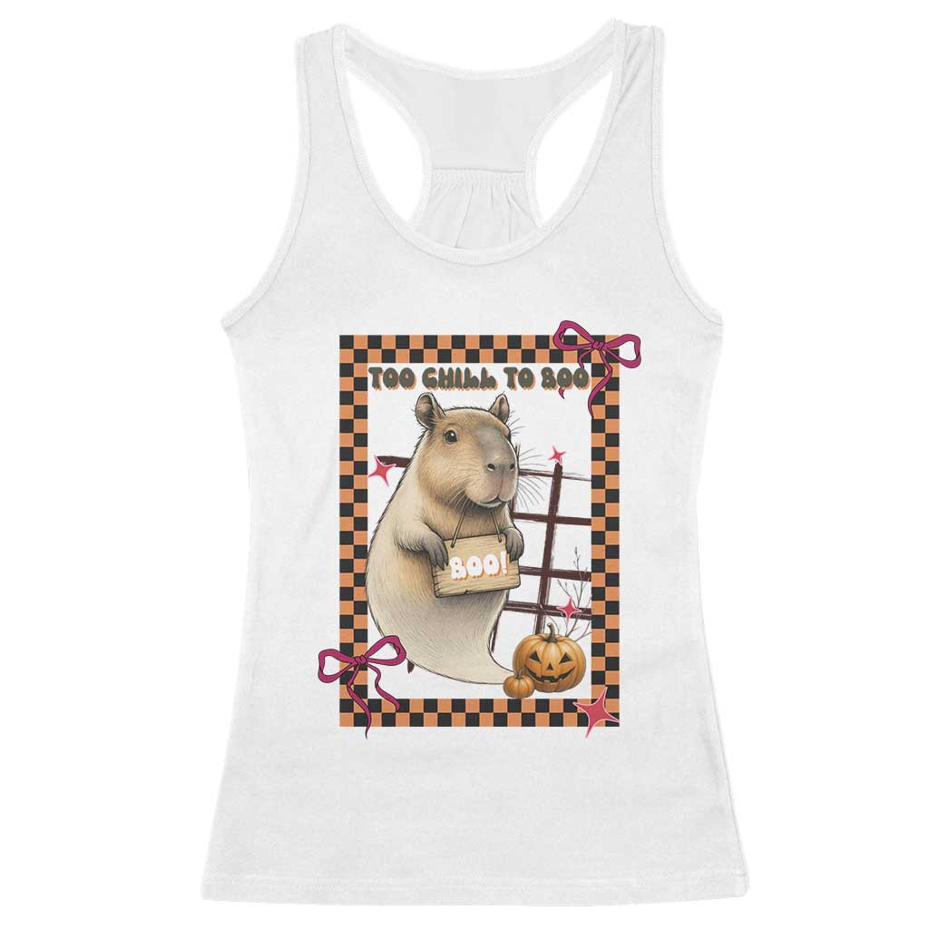 Halloween Capybara Racerback Tank Top Funny Too Chill To Boo - Wonder Print Shop