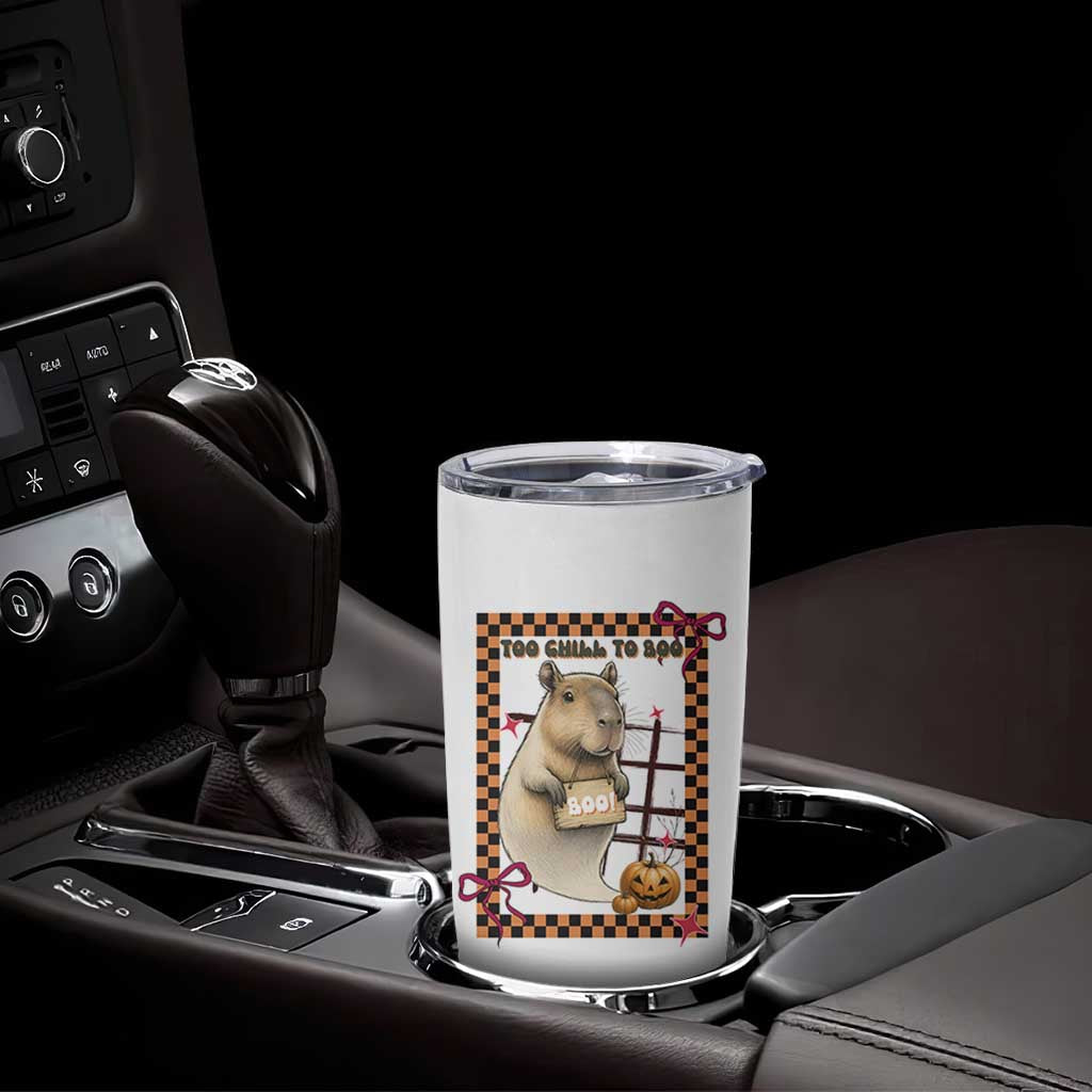 Halloween Capybara Tumbler Cup Funny Too Chill To Boo