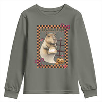 Halloween Capybara Youth Sweatshirt Funny Too Chill To Boo - Wonder Print Shop