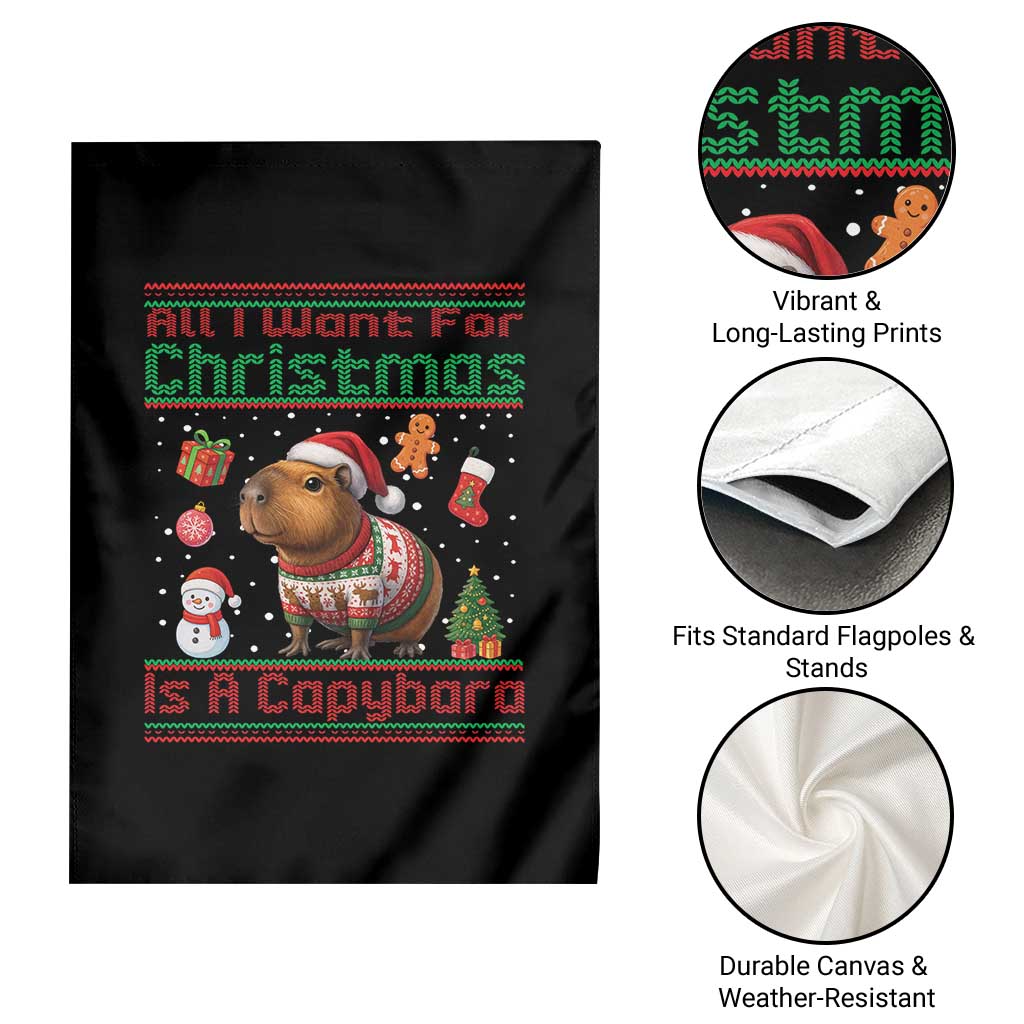 Funny Xmas Garden Flag All I Want For Christmas Is A Capybara - Wonder Print Shop