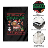 Funny Xmas Garden Flag All I Want For Christmas Is A Capybara - Wonder Print Shop