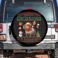 Funny Xmas Spare Tire Cover All I Want For Christmas Is A Capybara - Wonder Print Shop